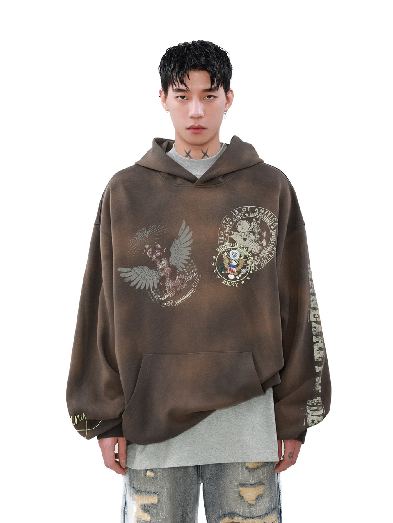 QS886A dirty hoodie