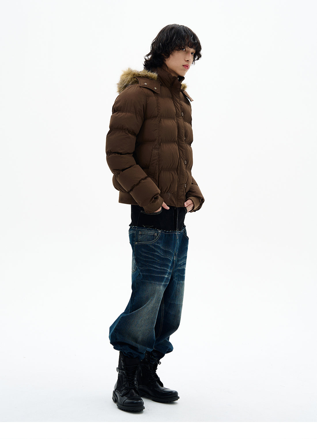 QS659B fur hoodie jacket