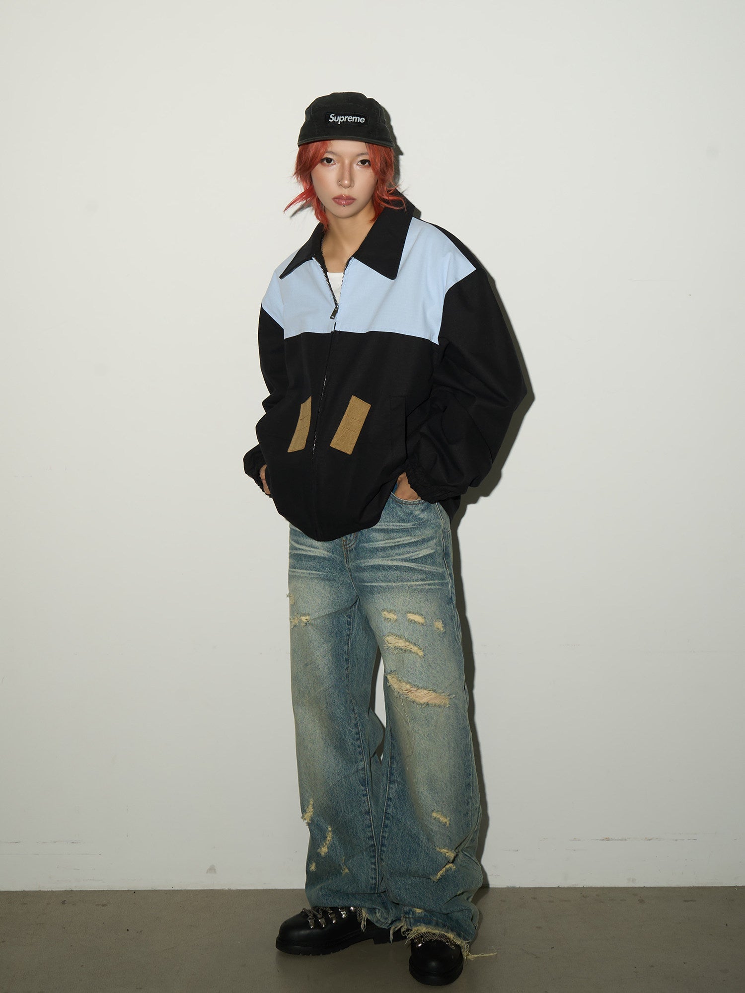 QS703B damage denim