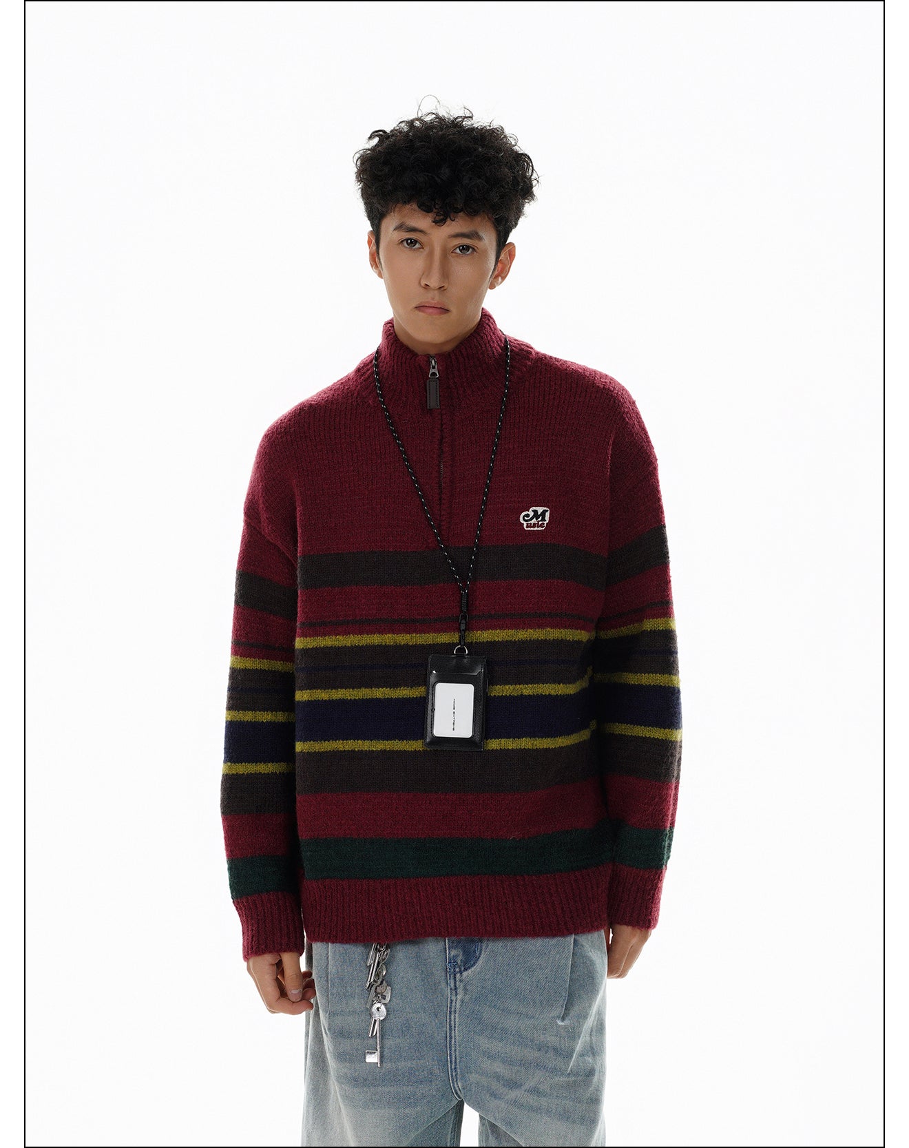 QS074B half zip sweater