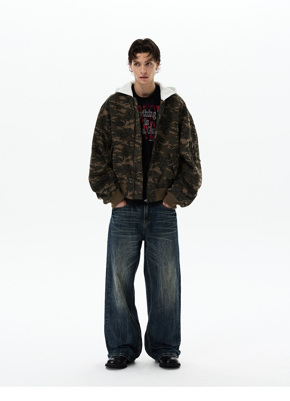 QS676B CAMOUFLAGE HOODIE JACKET