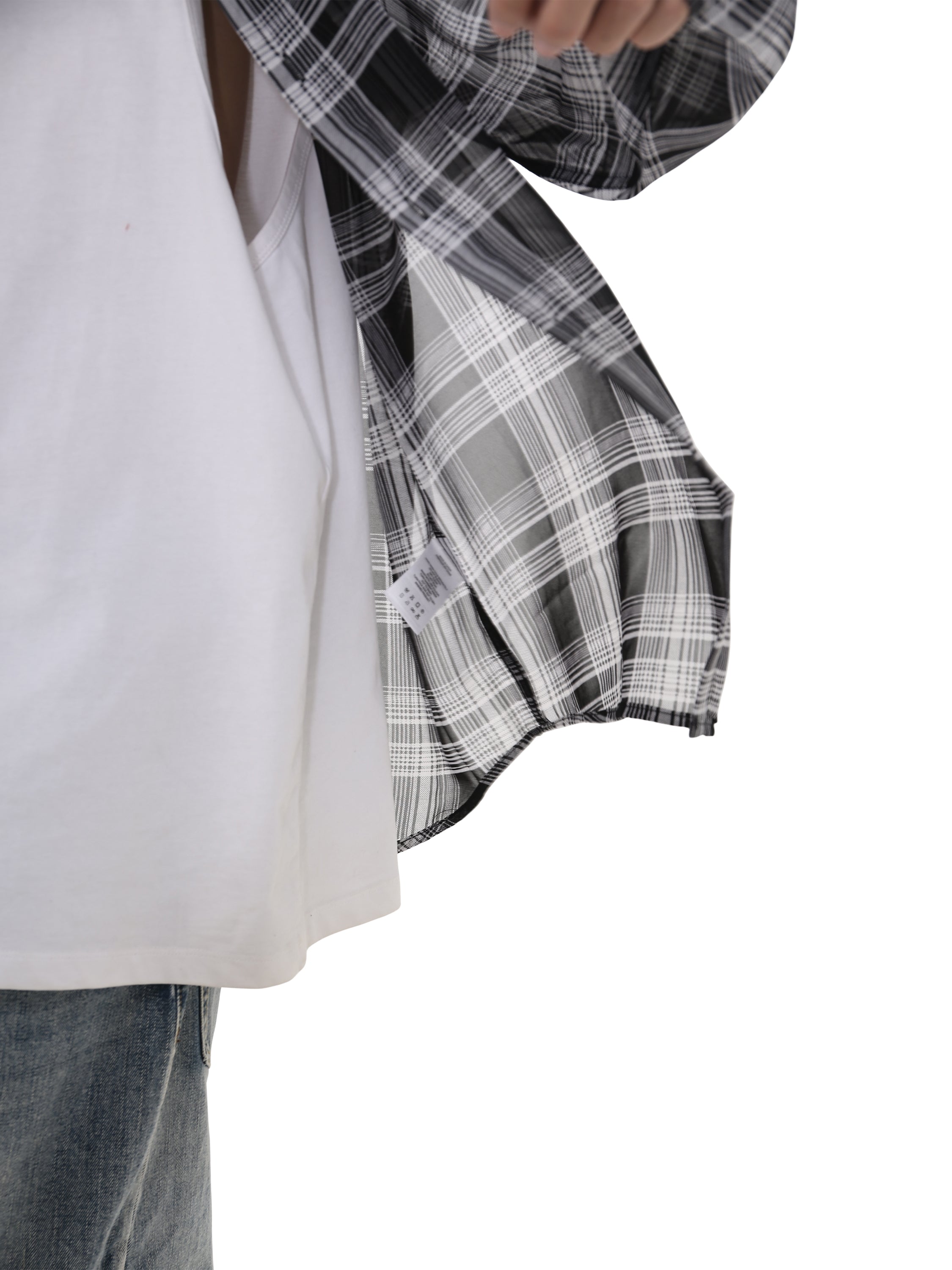 QS762A sheer check shirts