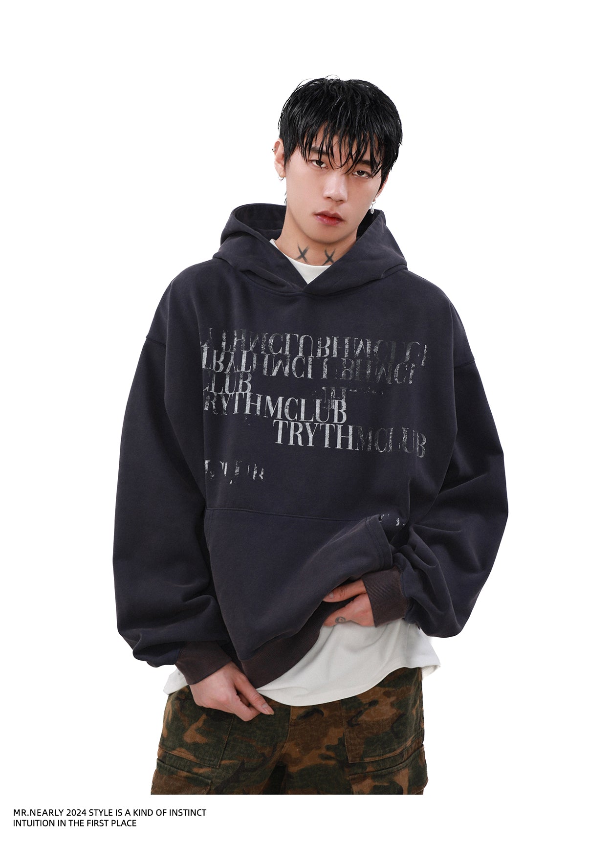 QS877A print hoodie