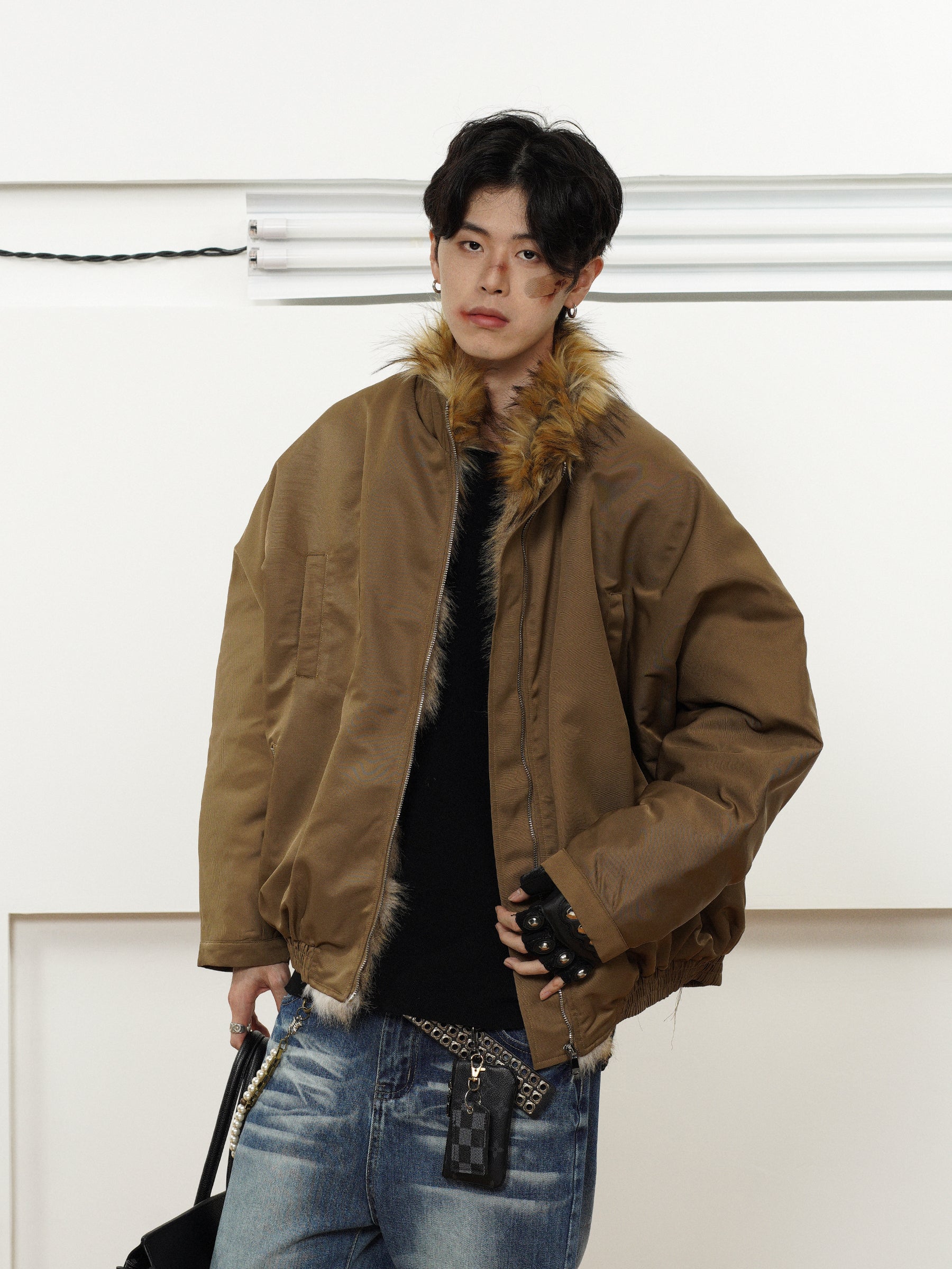 QS147B casual fur jacket