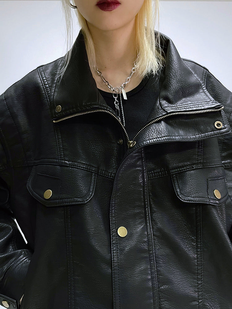 QS243B leather jacket