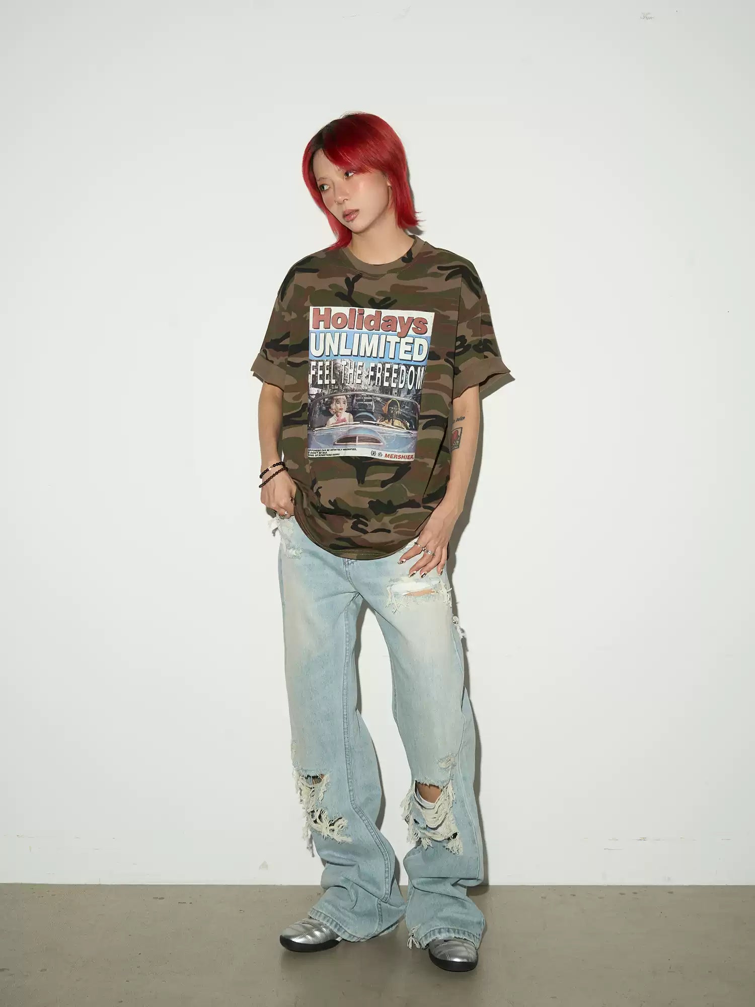 QS576B camouflage tee