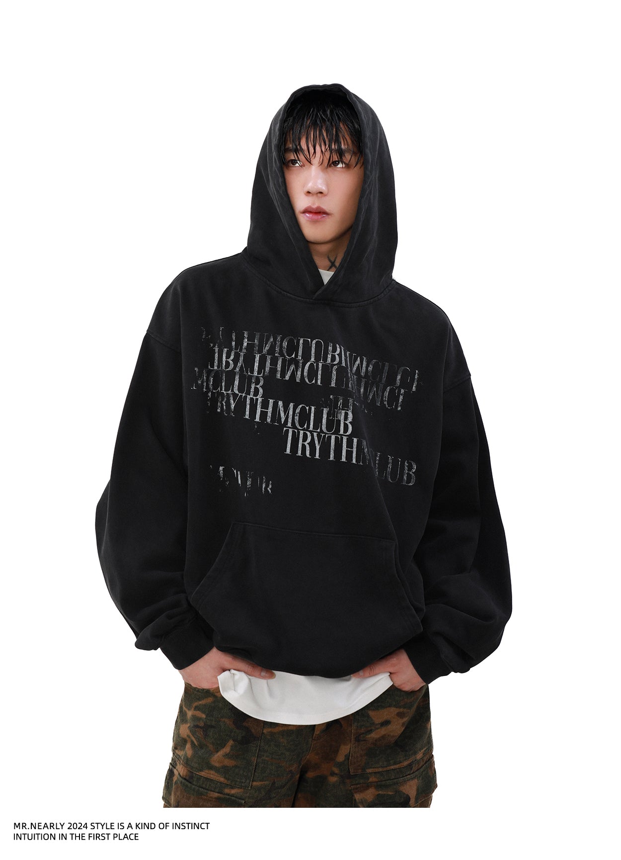 QS877A print hoodie