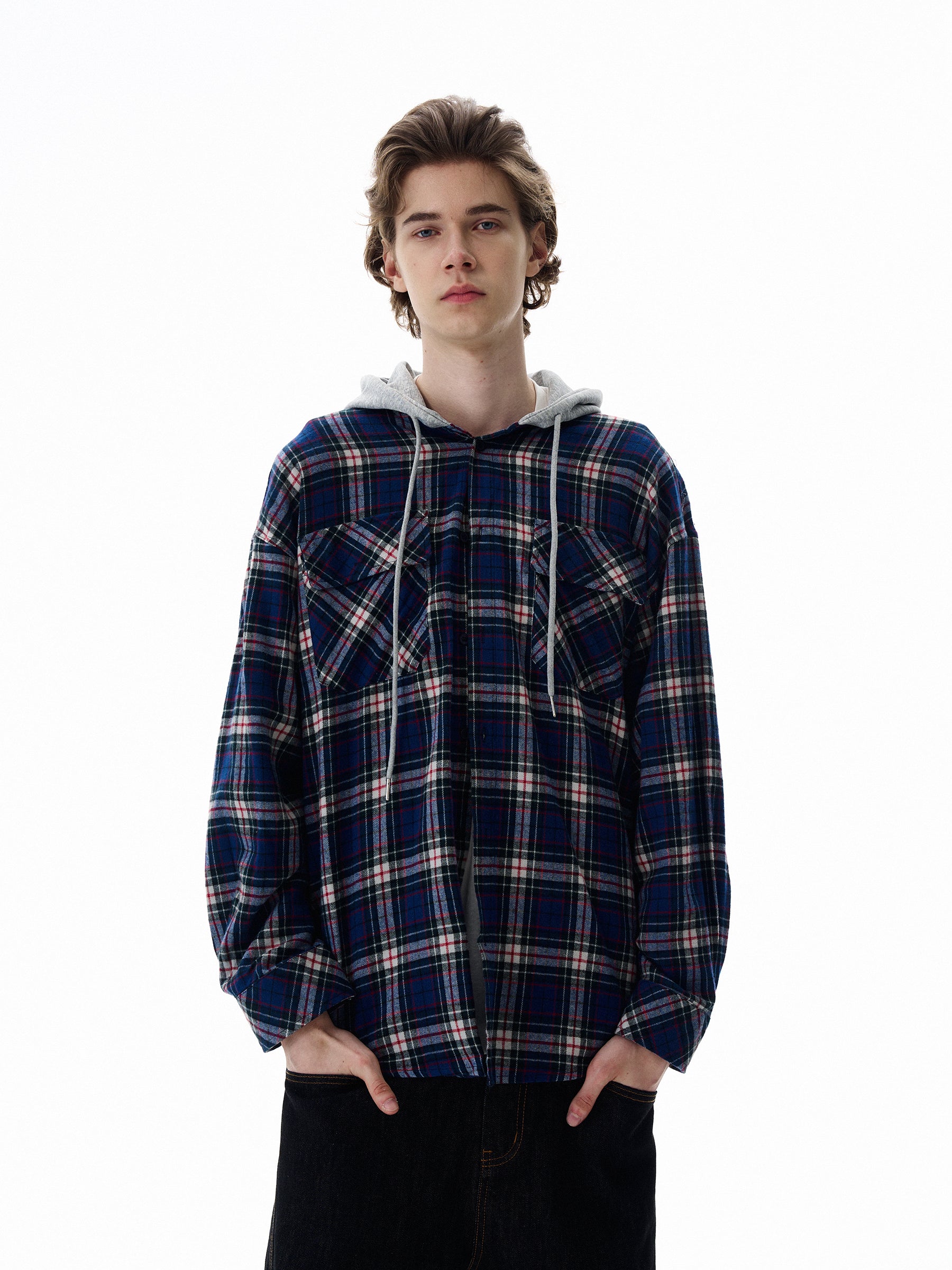 QS598B hoodie check shirts