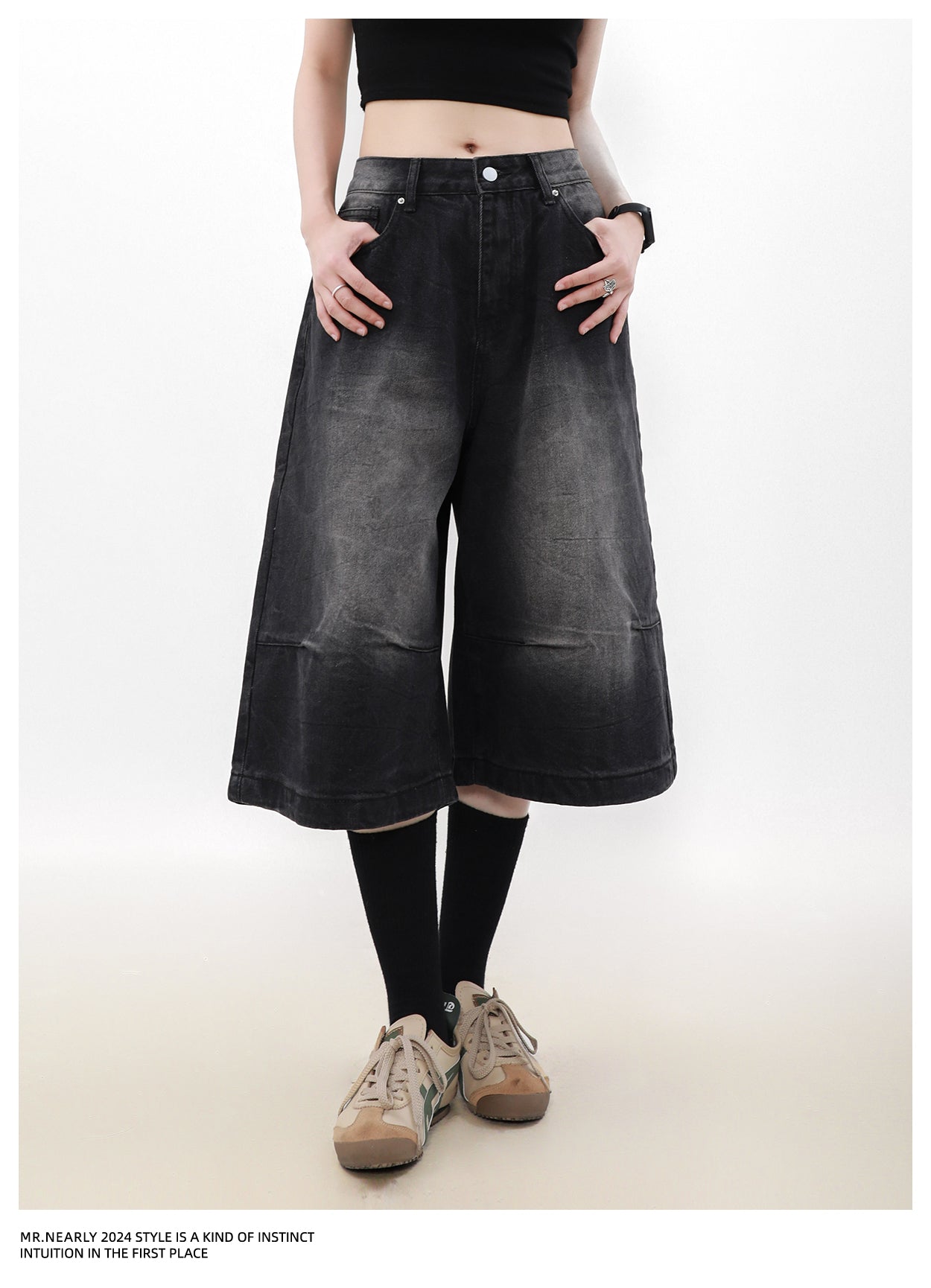 QS671A baggy short denim