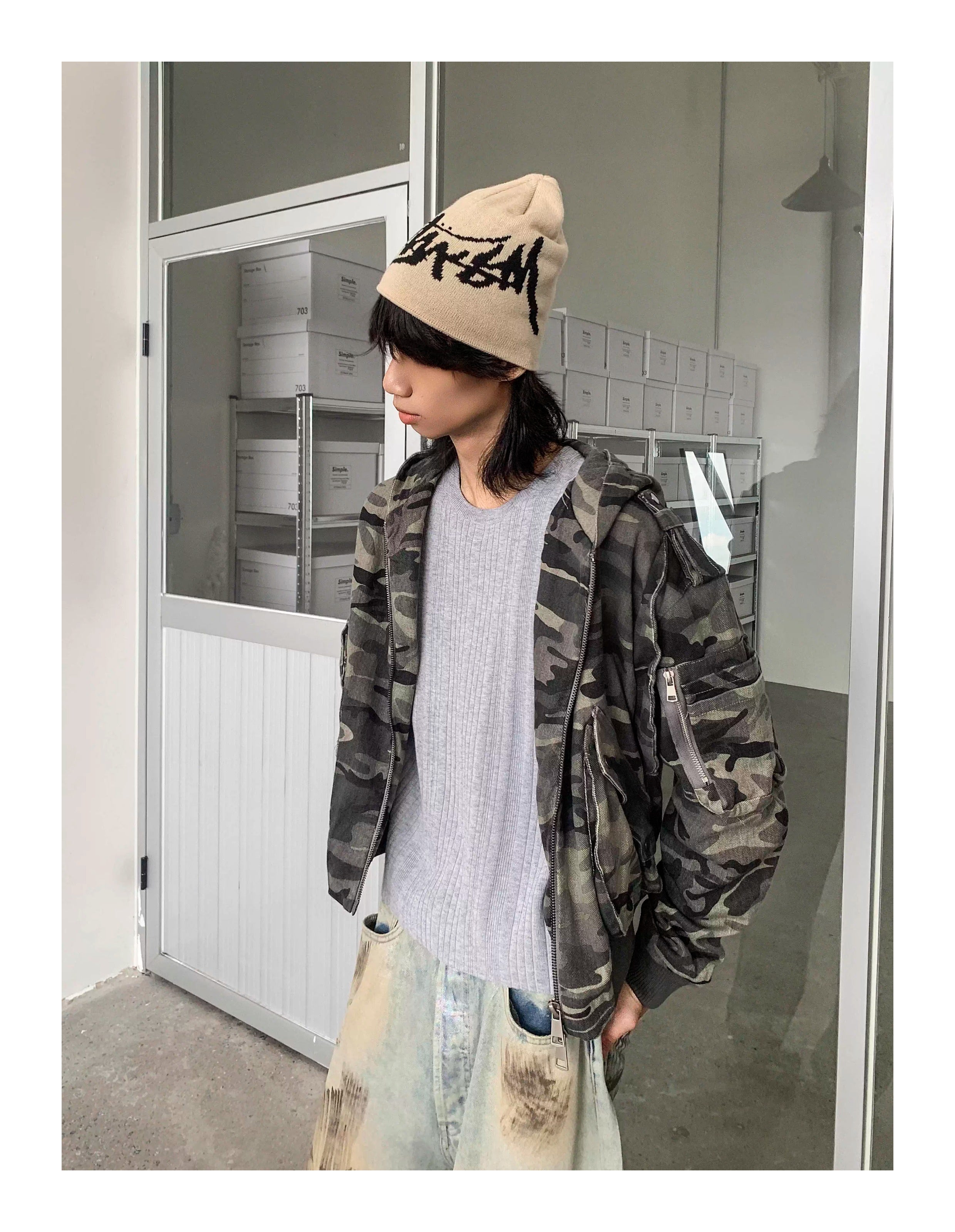 QS614B camouflage hoodie