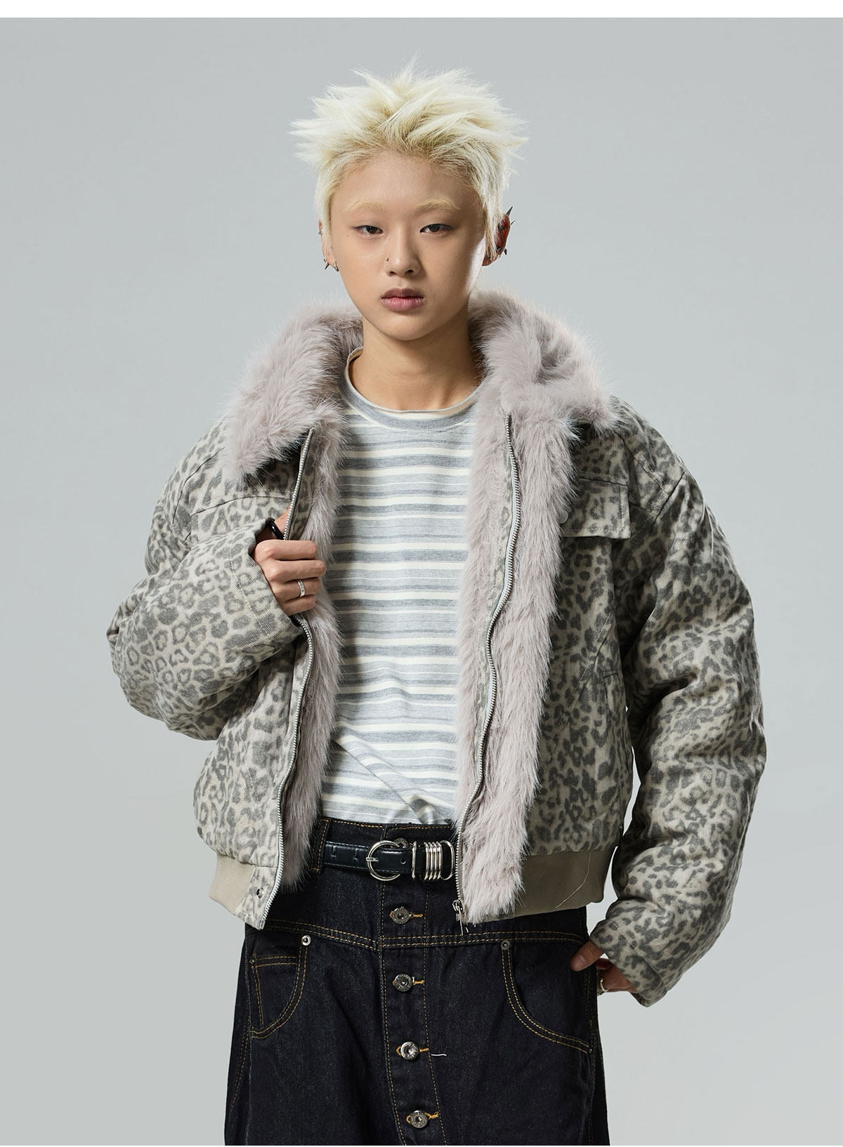 QS665B leopard jacket