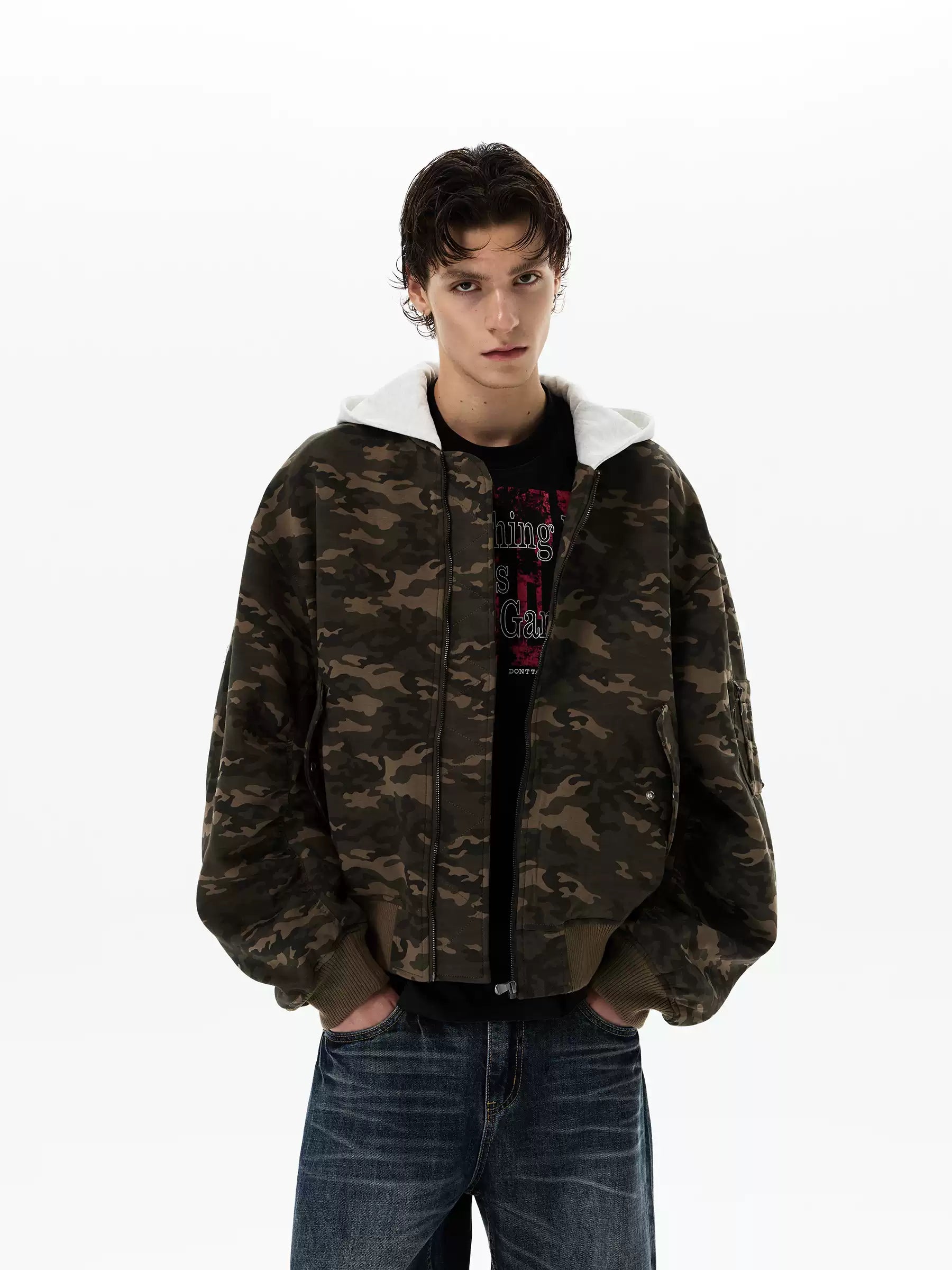QS676B CAMOUFLAGE HOODIE JACKET