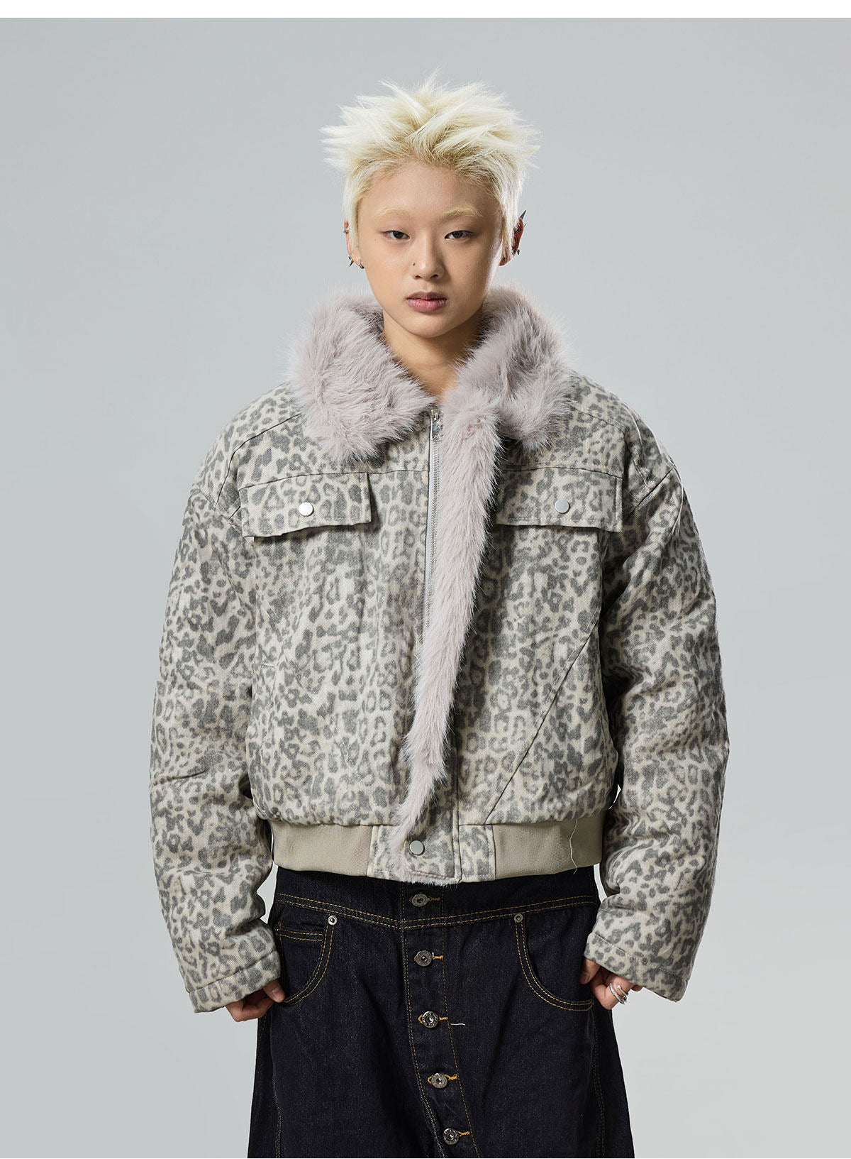 QS665B leopard jacket