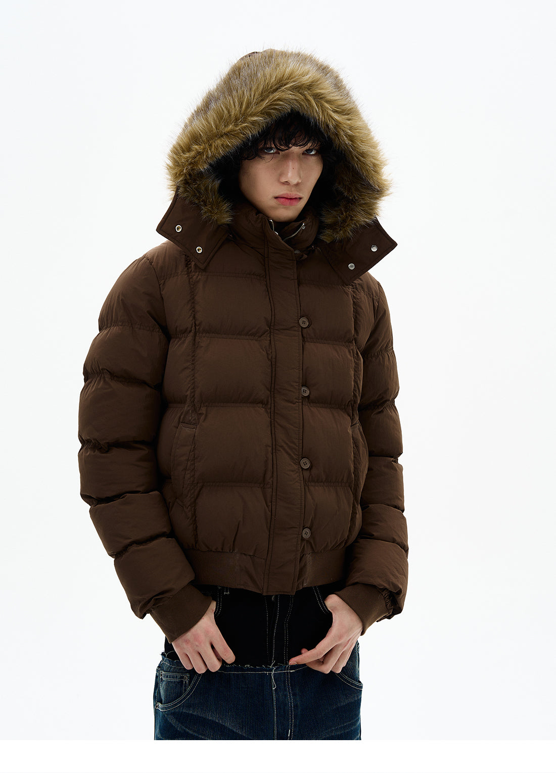 QS659B fur hoodie jacket