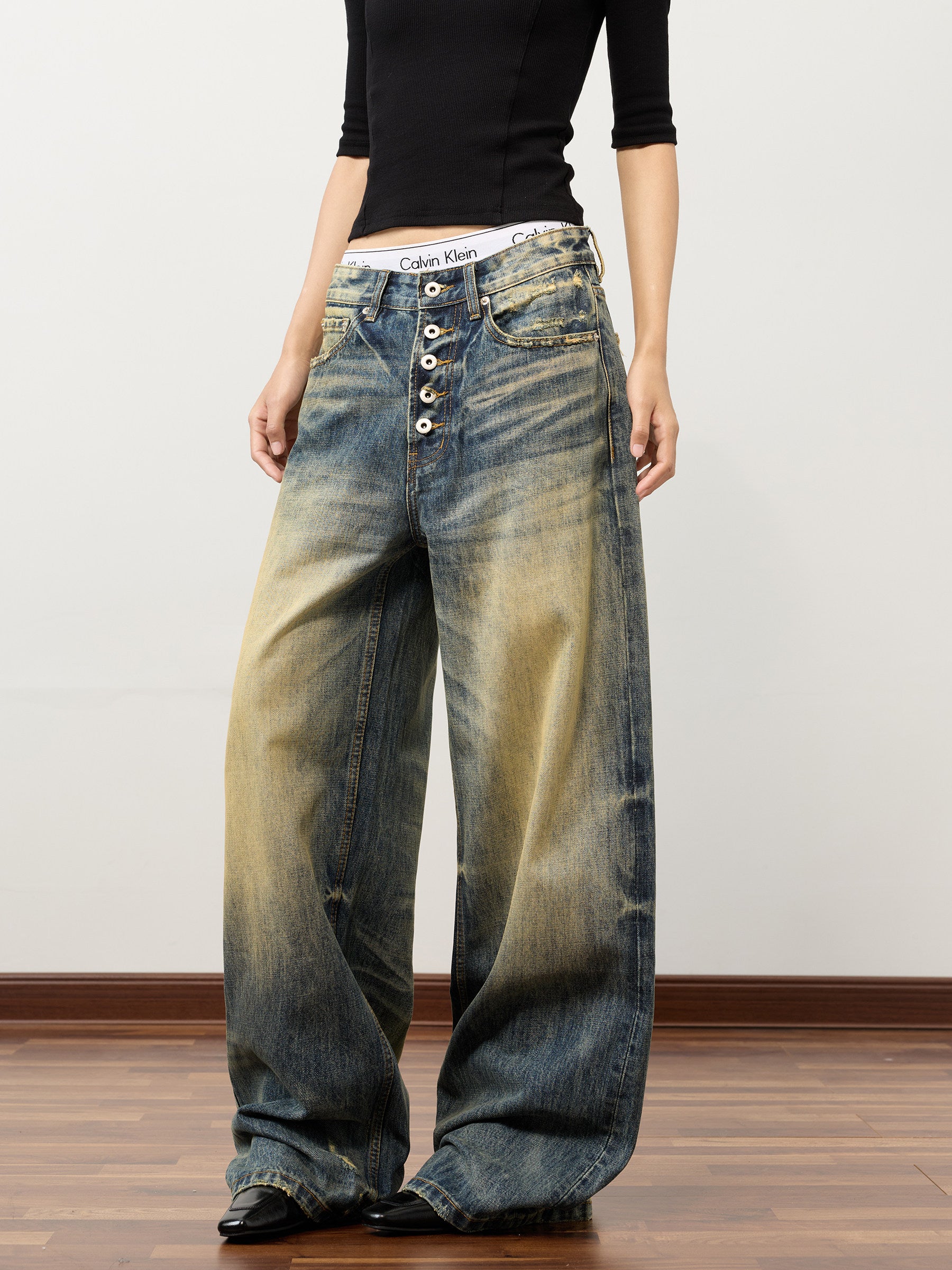 QS758B wash denim