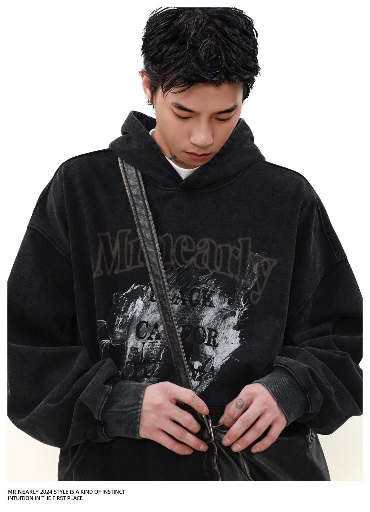 QS887A print hoodie