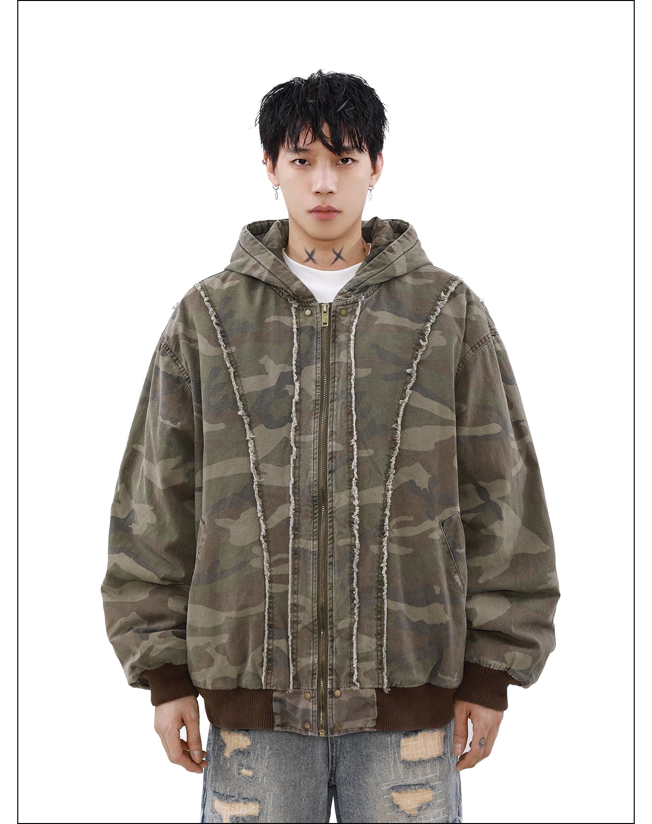 QS020B camouflage hoodie jacket