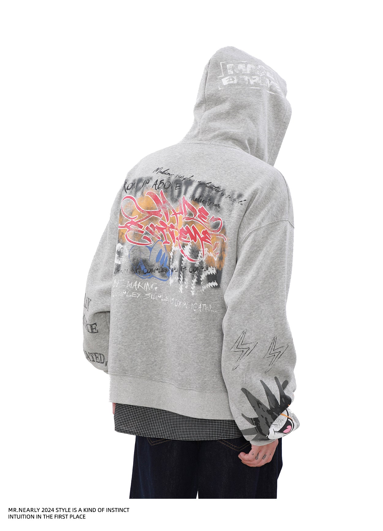 QS846A graffiti zip hoodie