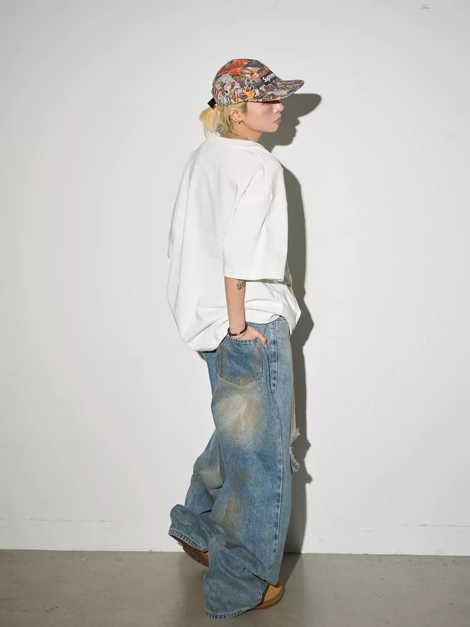 QS829B damage denim