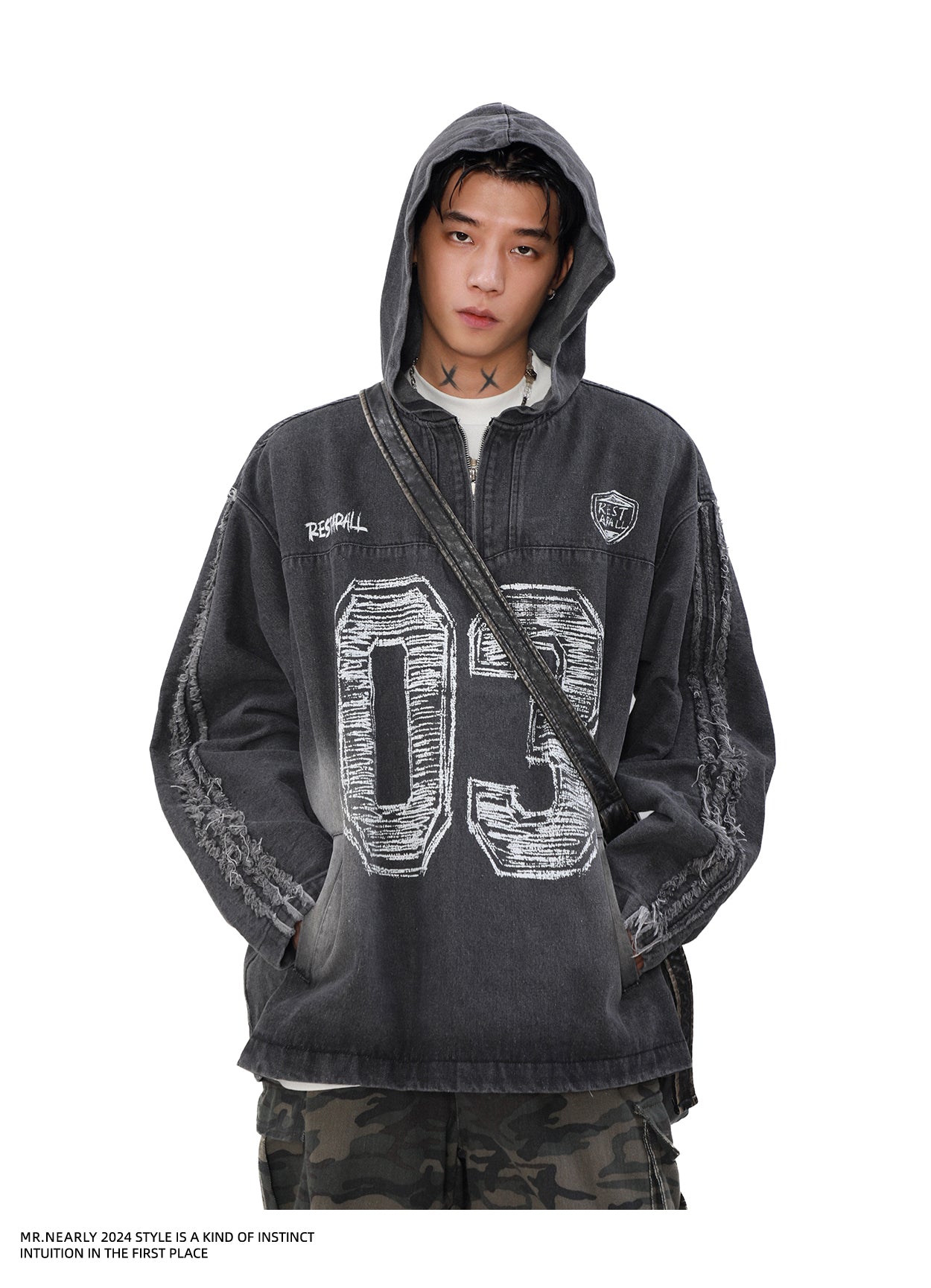 QS847A denim hoodie