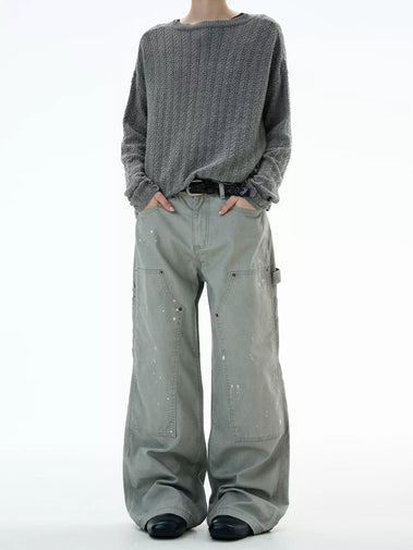 QS86 SPLASH PANTS ワイドデニム Mサイズ QS595B splash pants