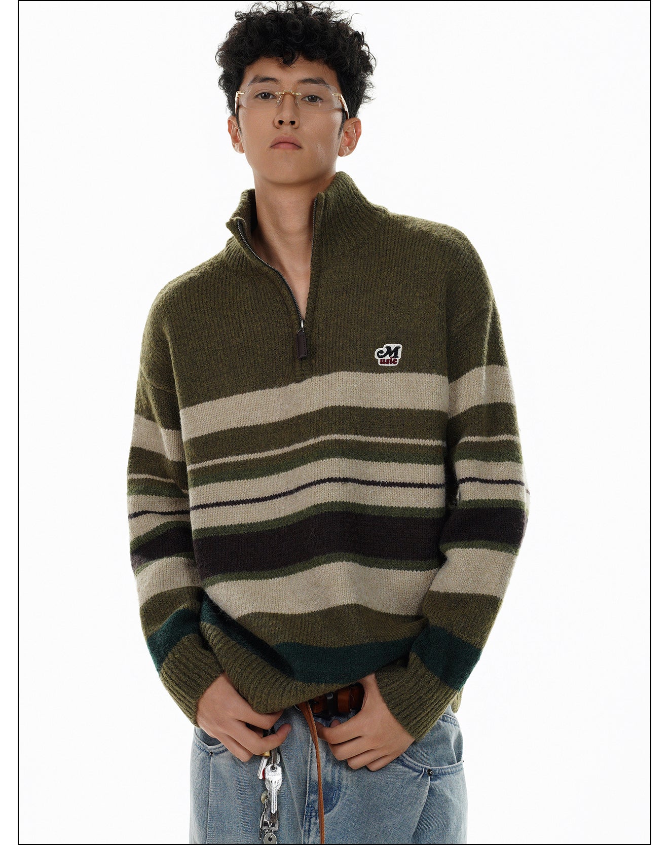 QS074B half zip sweater