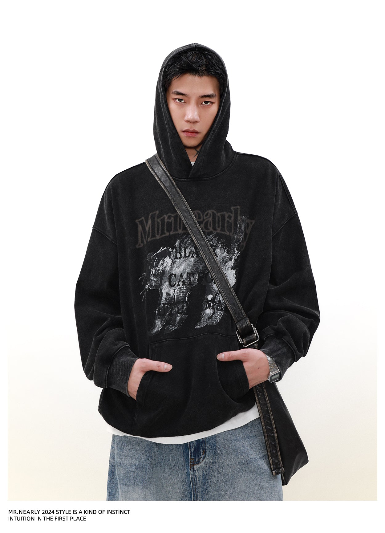 QS887A print hoodie