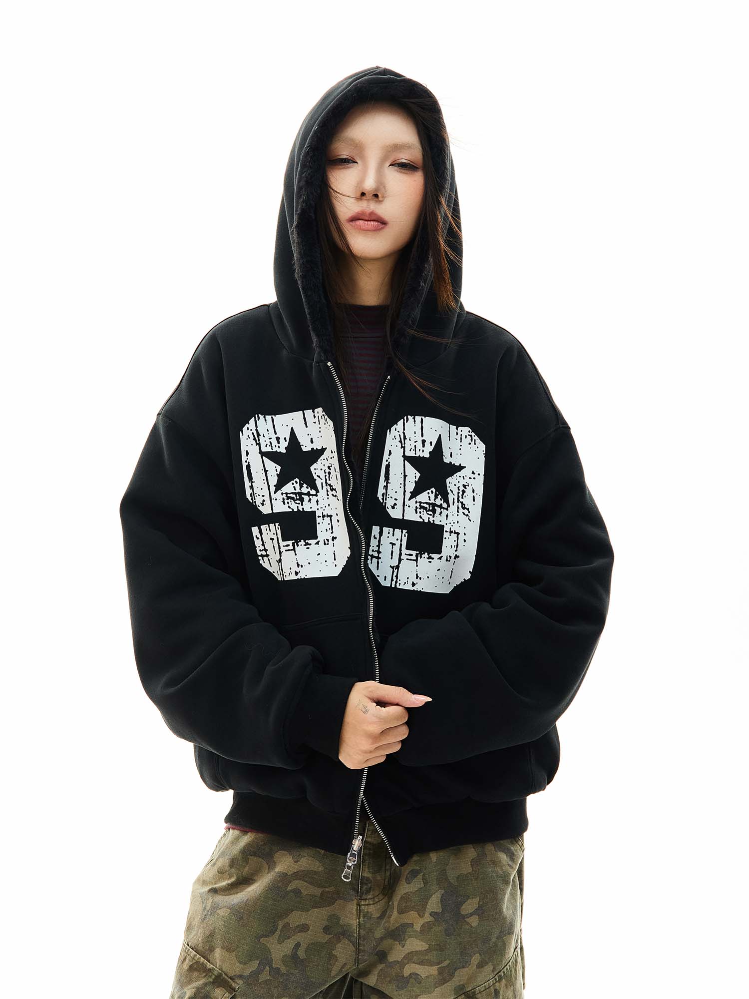 QS096B reversible hoodie