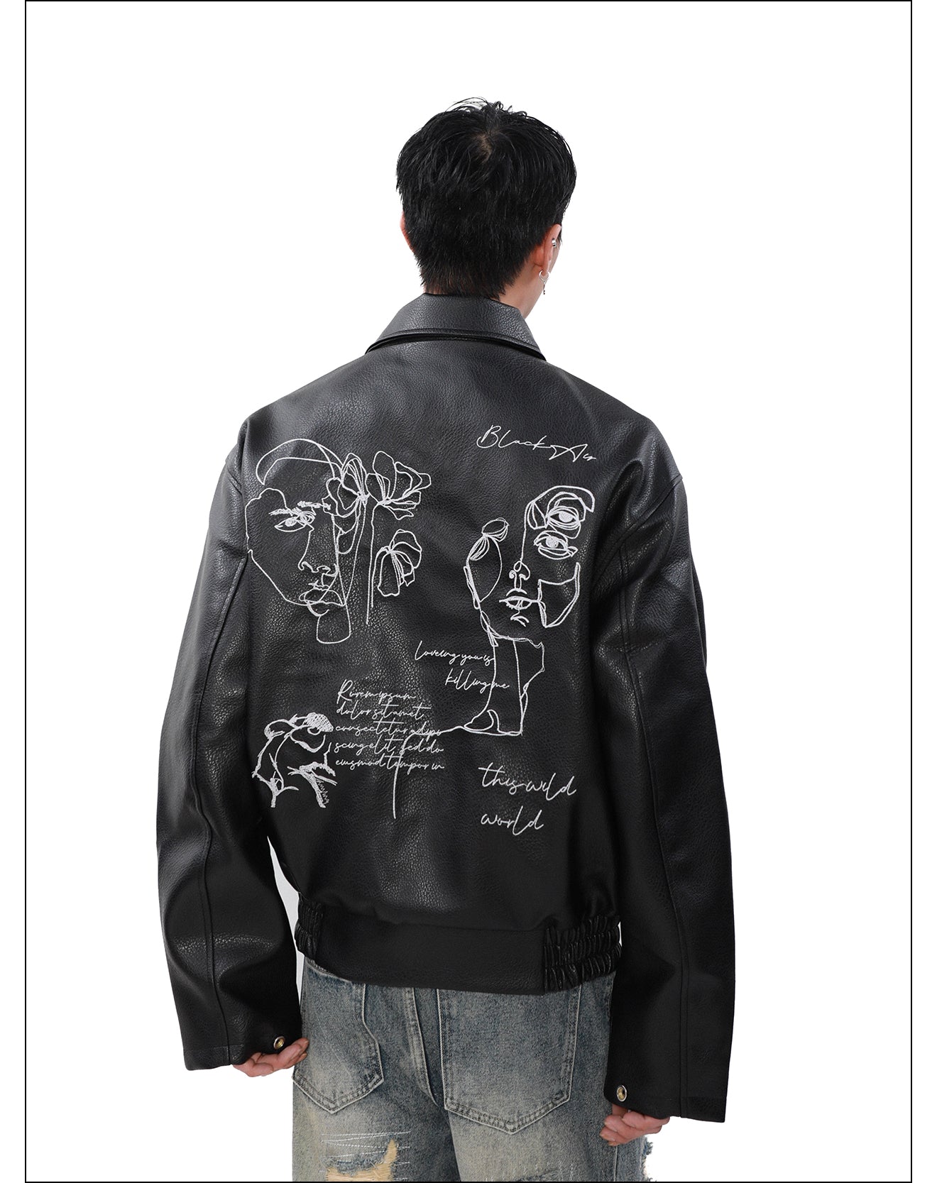 QS932A back design leather jacket