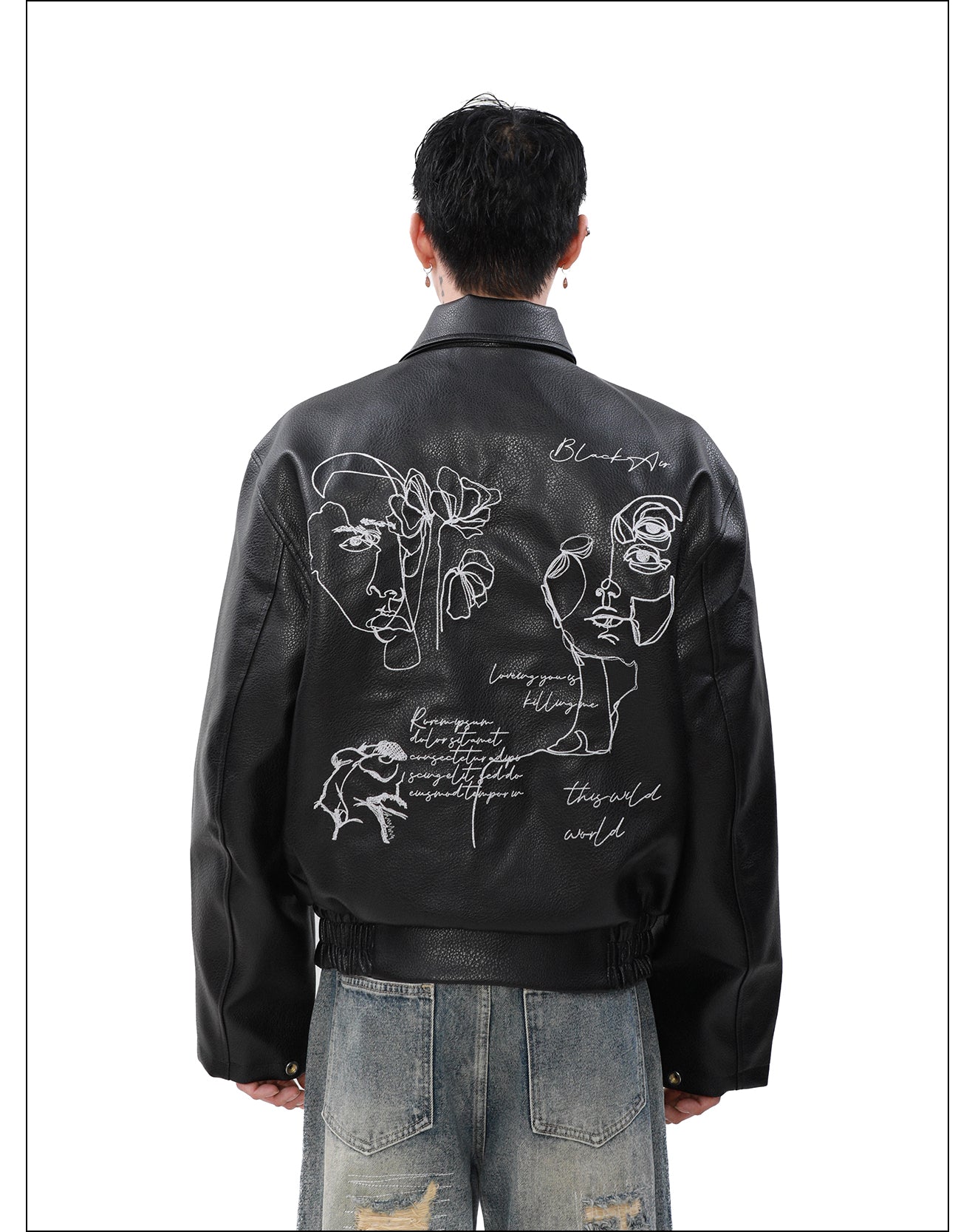 QS932A back design leather jacket