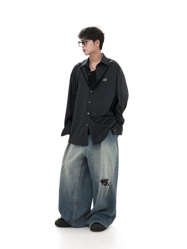 QS412A LAYERED DENIM JACKET サイズ：L QS412A LAYERED DENIM JACKET サイズ：L