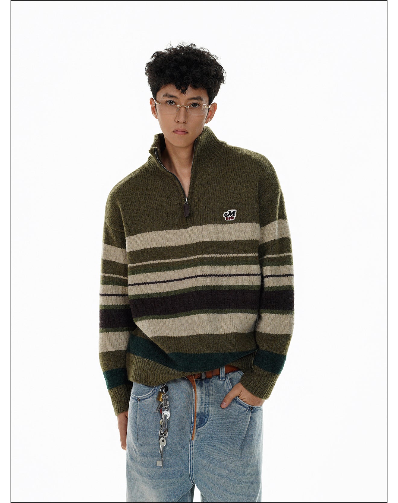 QS074B half zip sweater