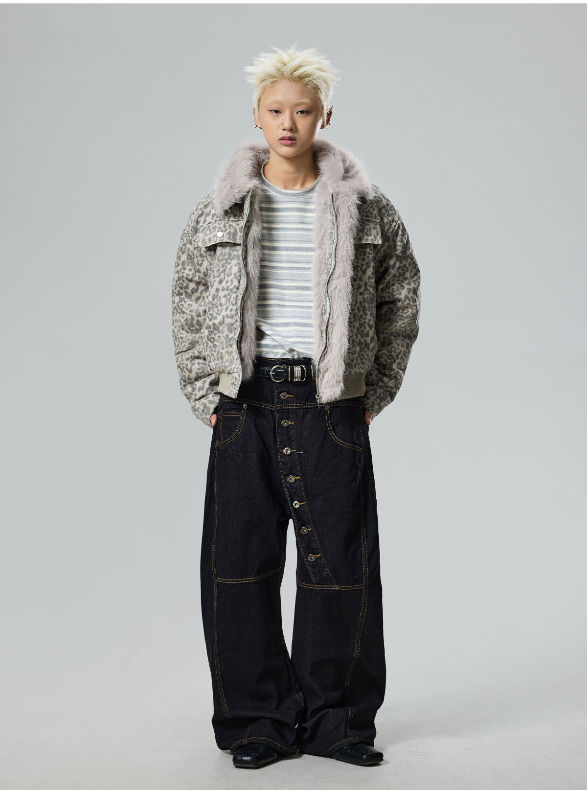 QS665B leopard jacket