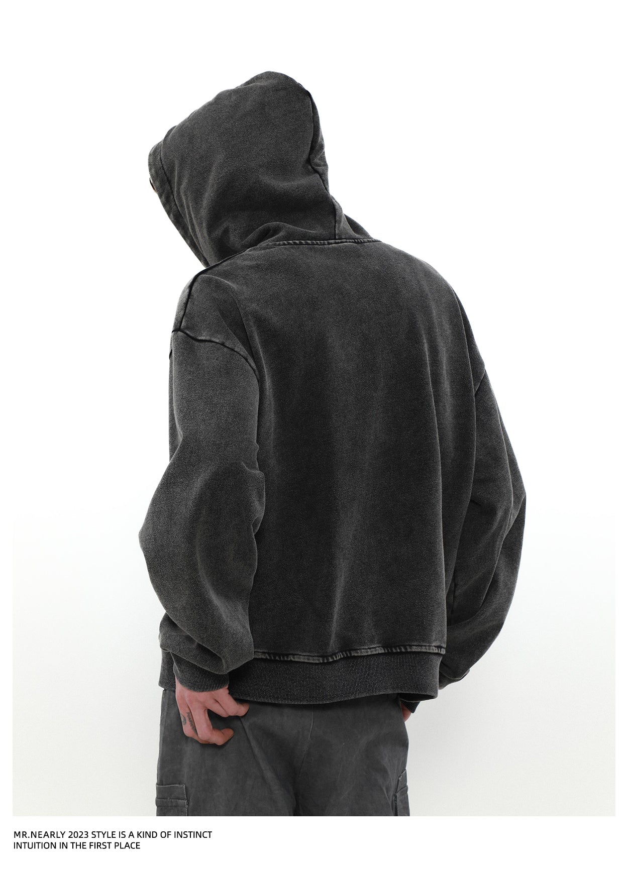 QS354A wash zip hoodie