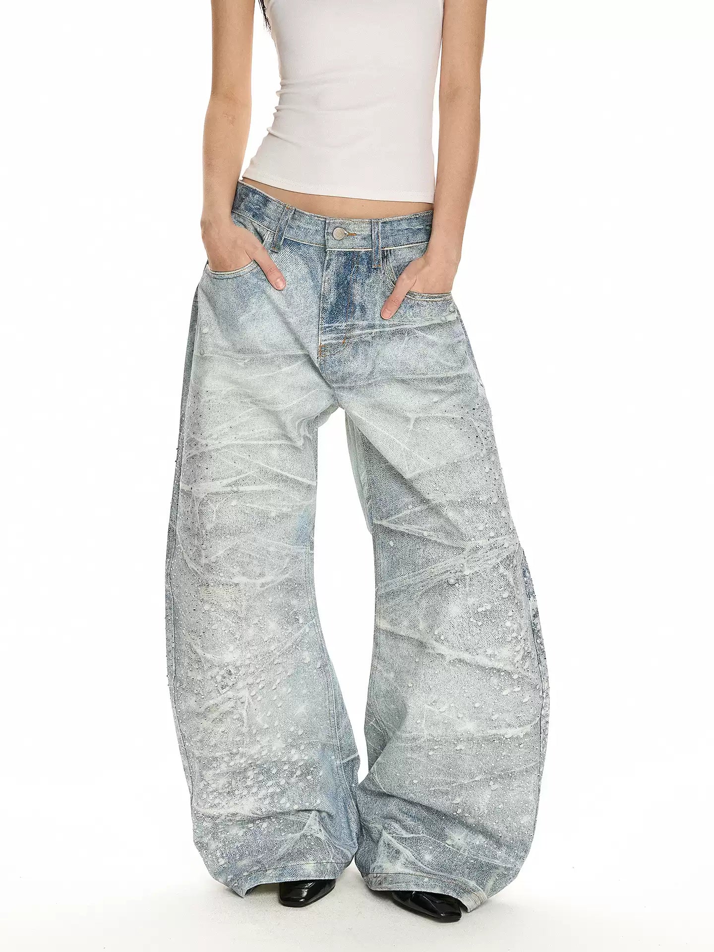 QS733B rhinestone denim