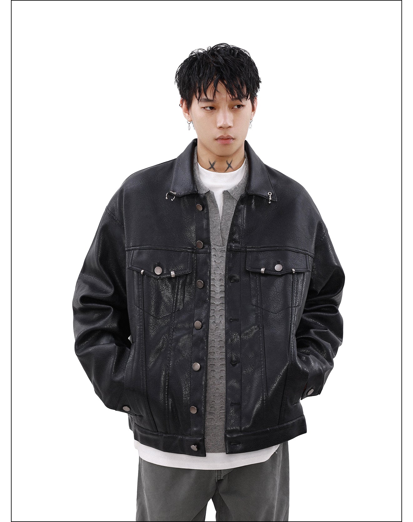 QS002B leather jacket