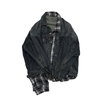 QS412A layered denim jacket