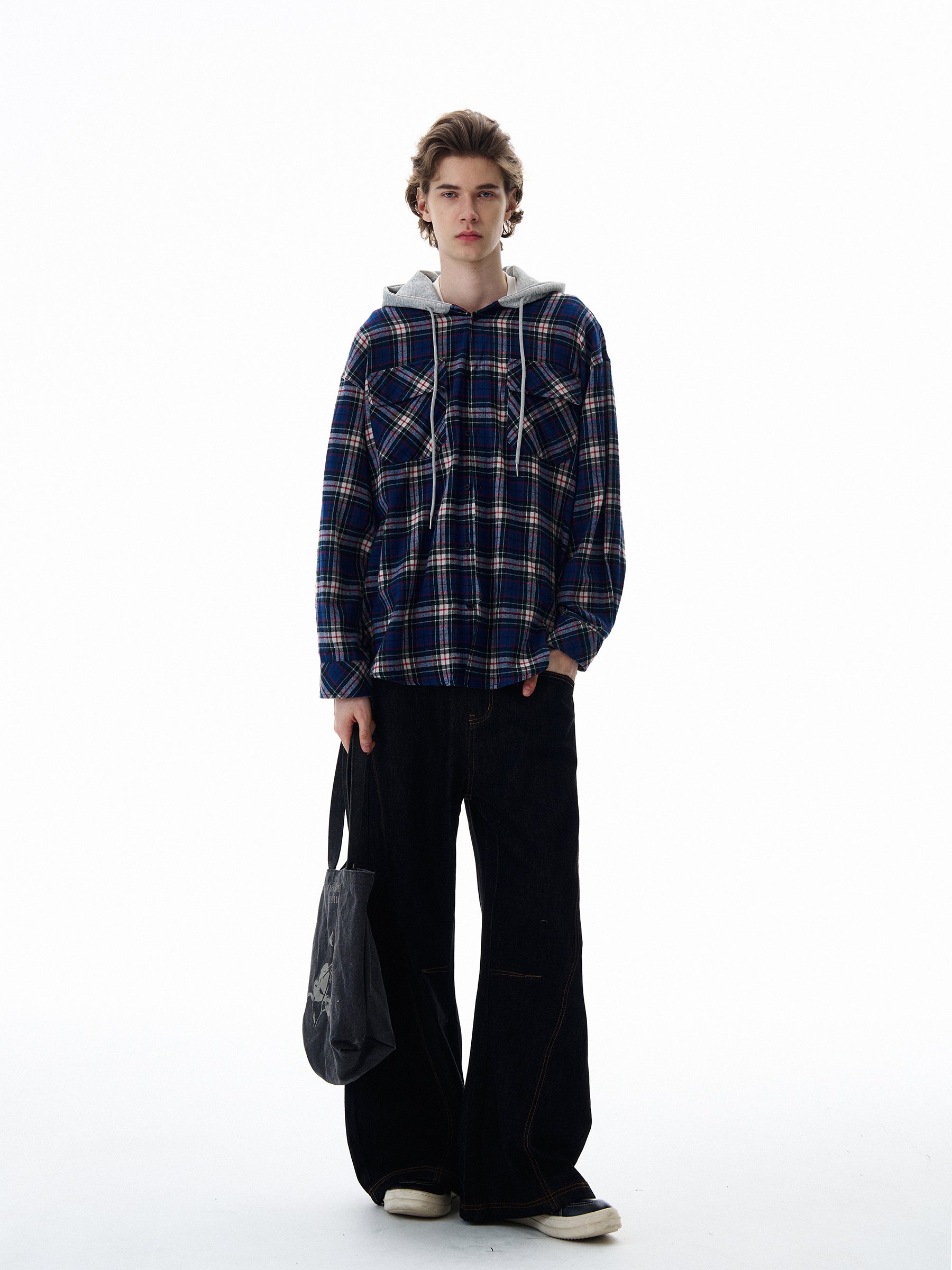 QS598B hoodie check shirts
