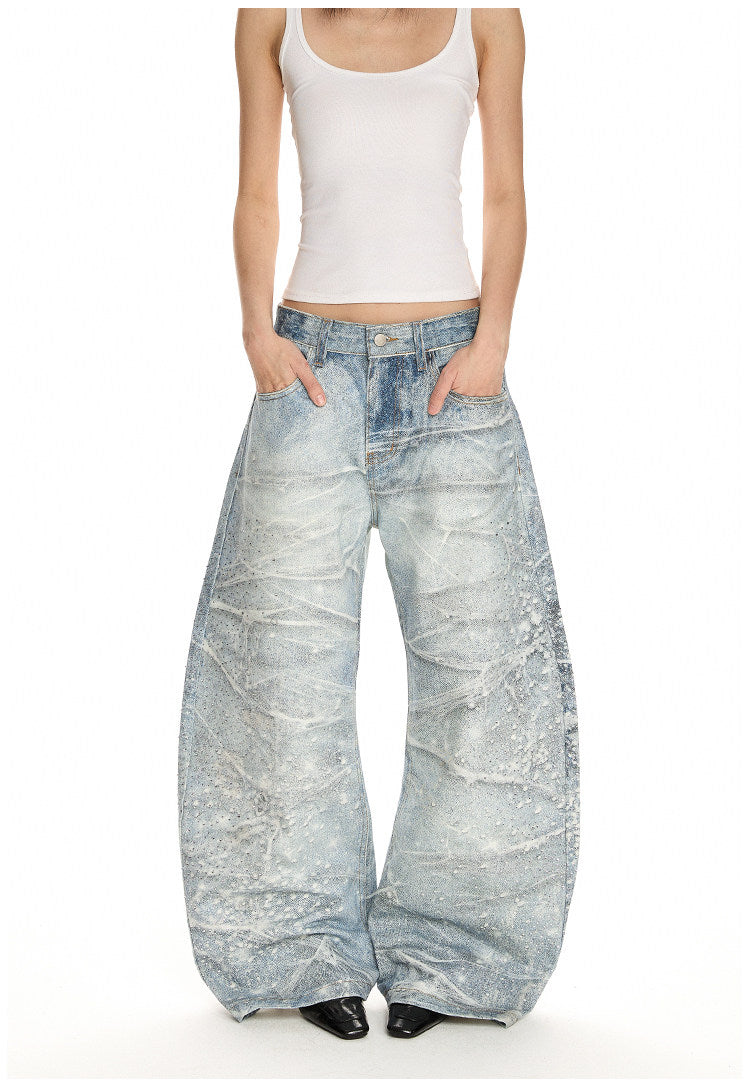 QS733B rhinestone denim