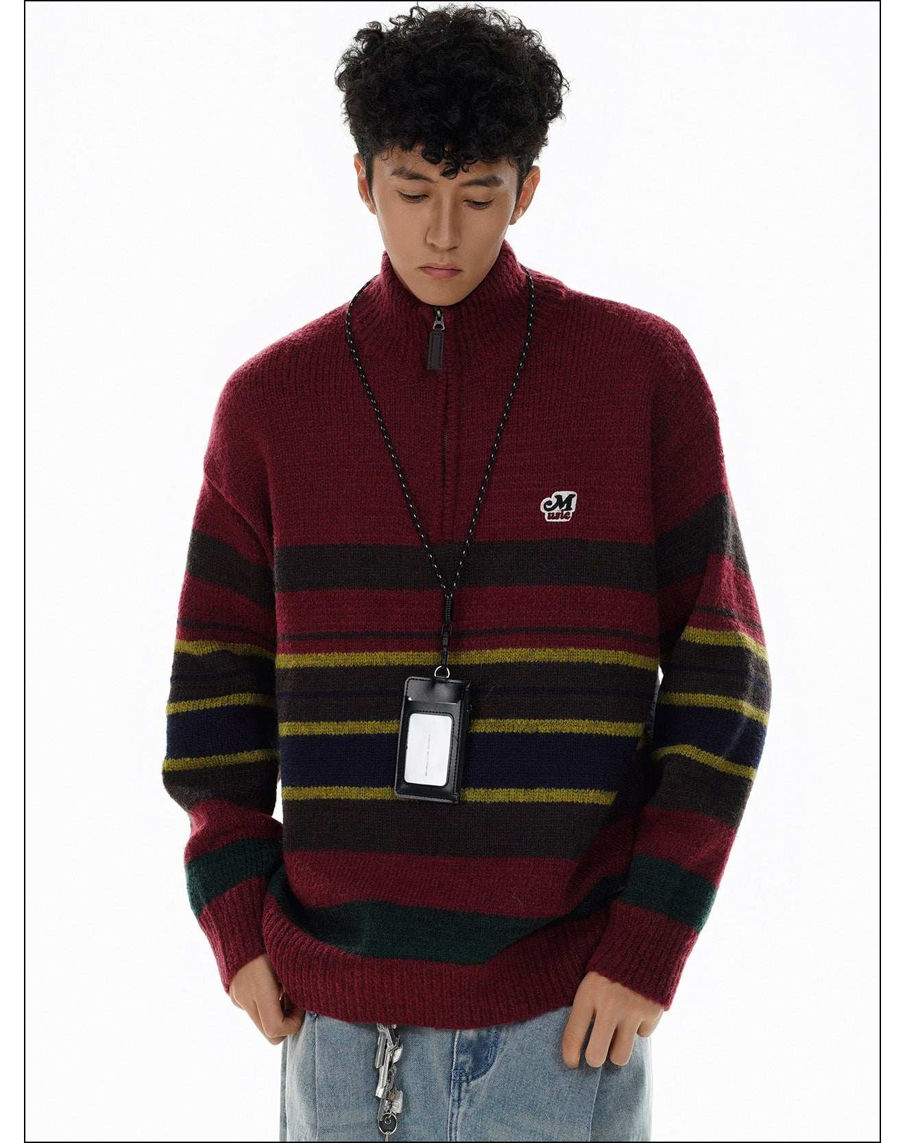 QS074B half zip sweater