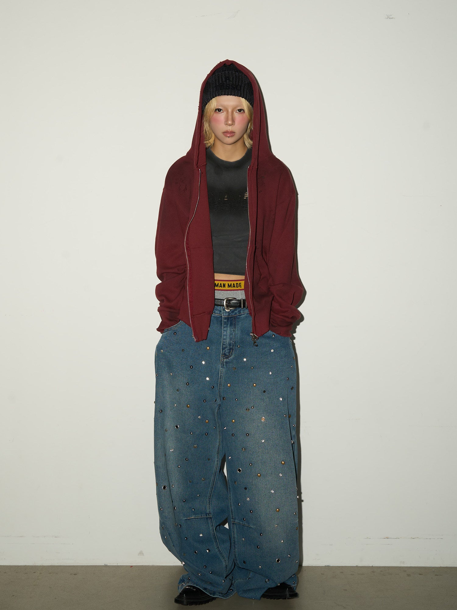 QS743B rhinestone denim