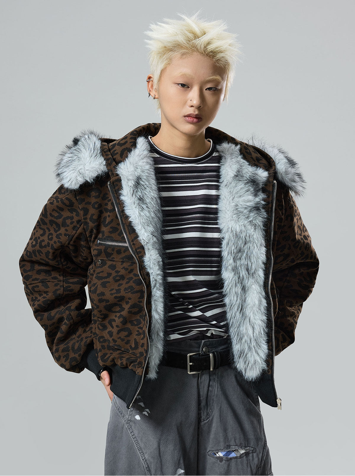 QS663B leopard jacket