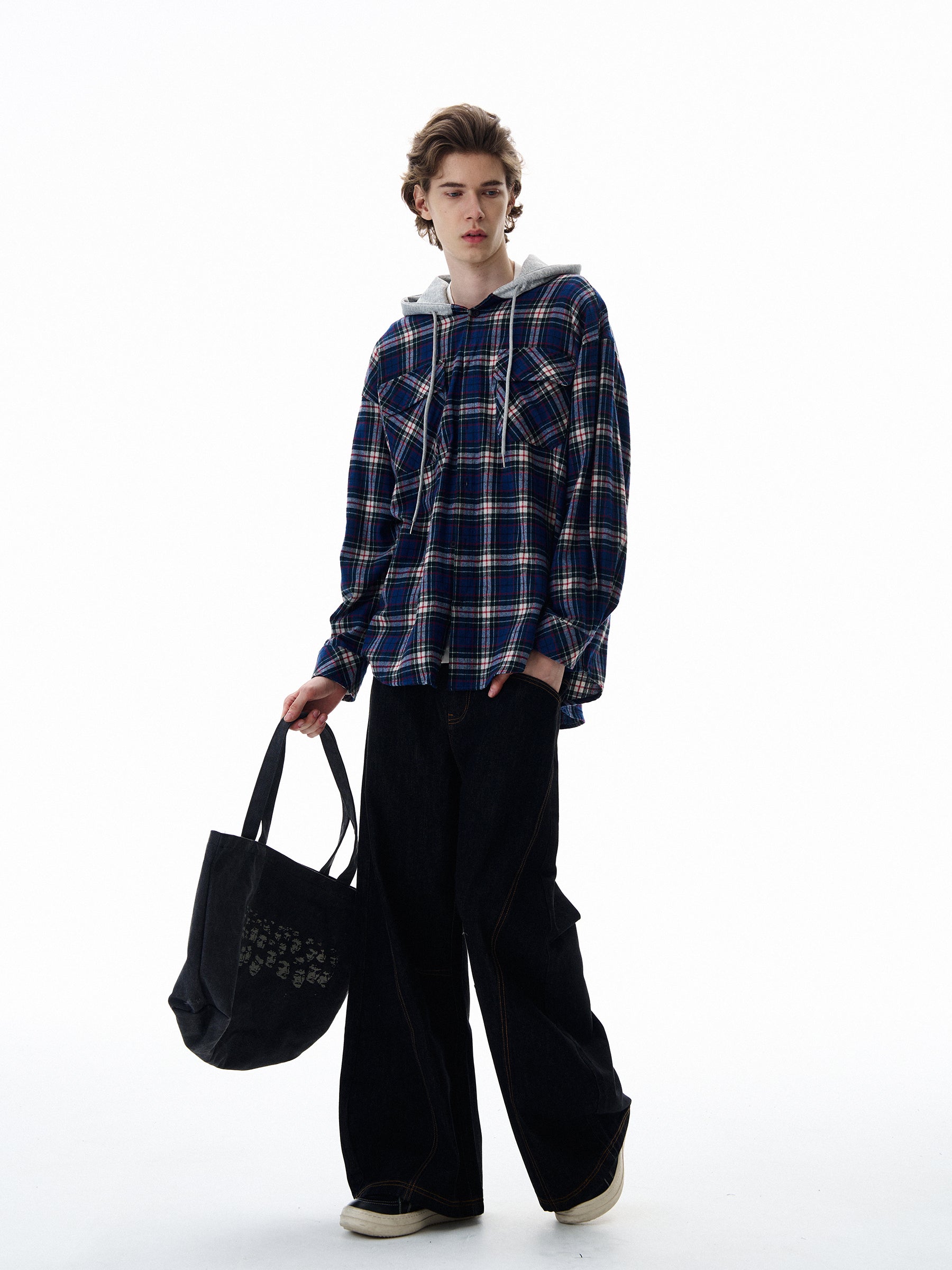 QS598B hoodie check shirts