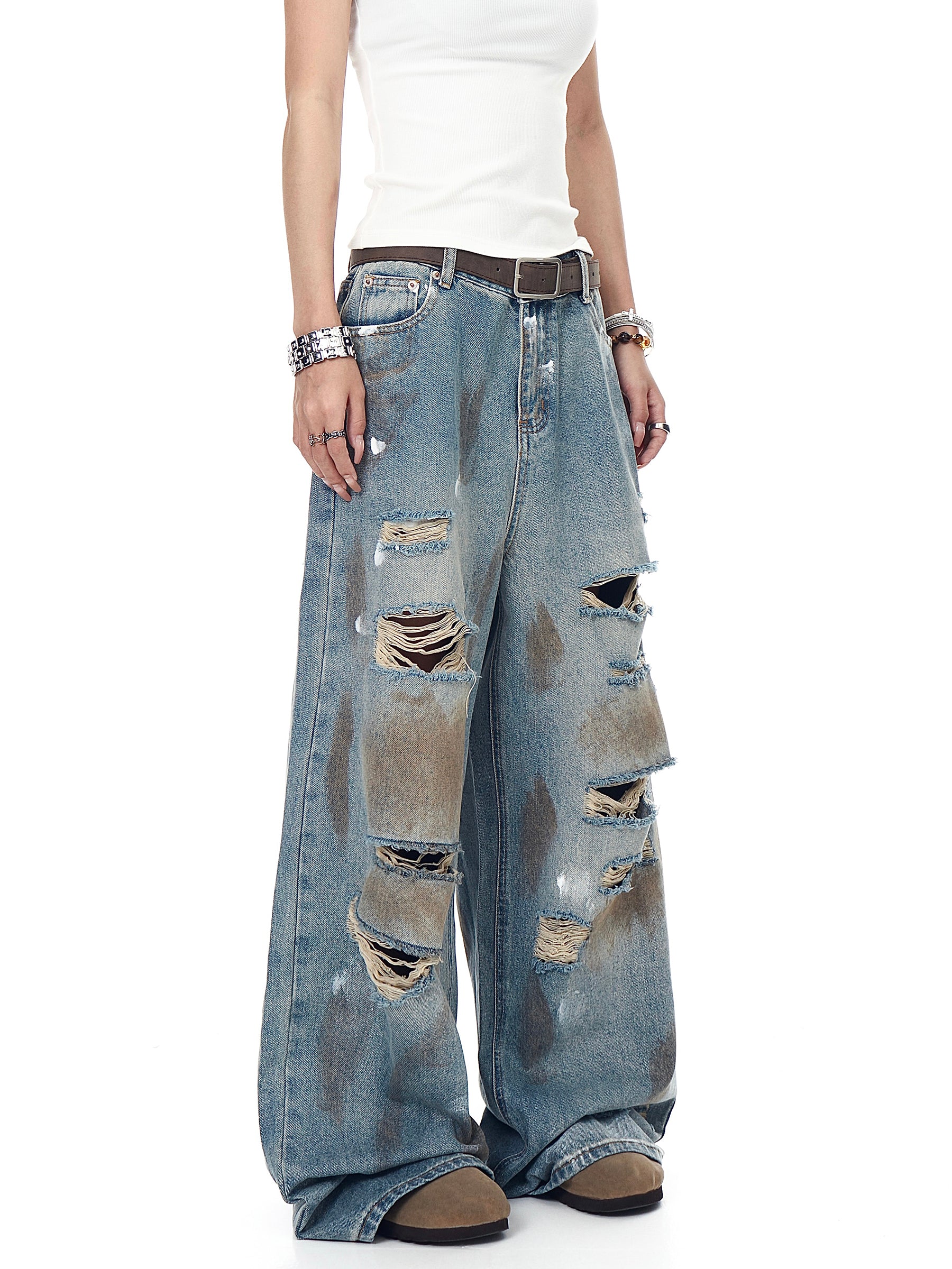 QS555B damage denim