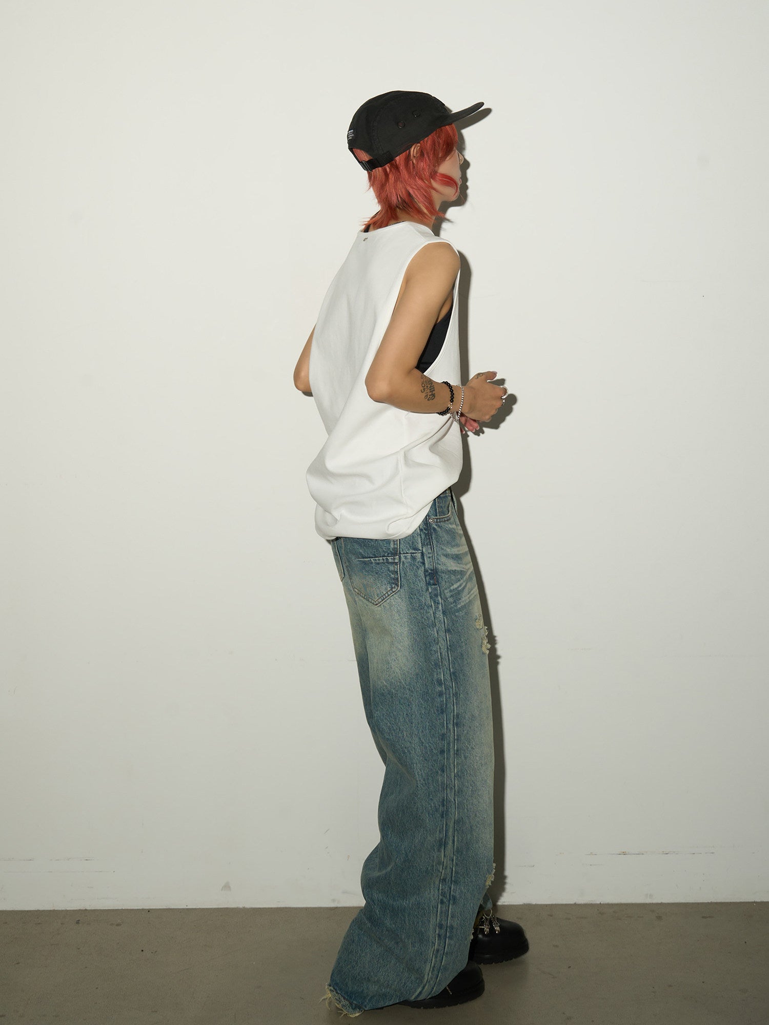 QS703B damage denim
