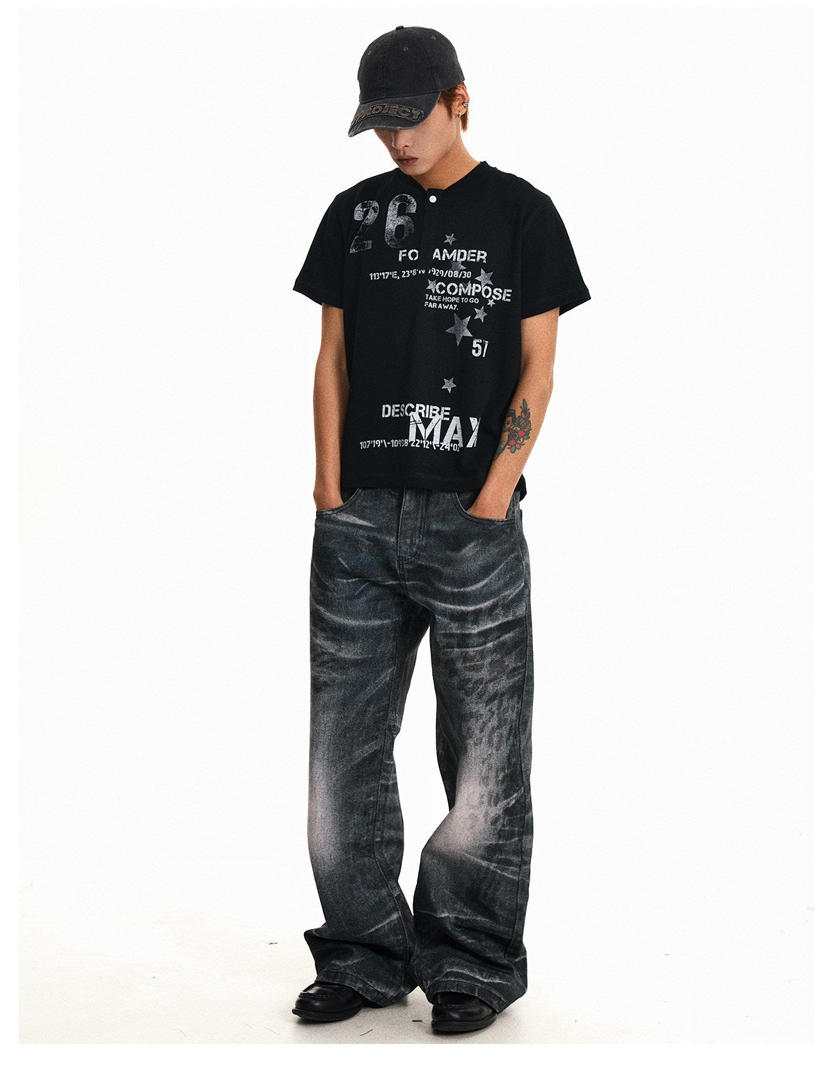 QS747B wash denim