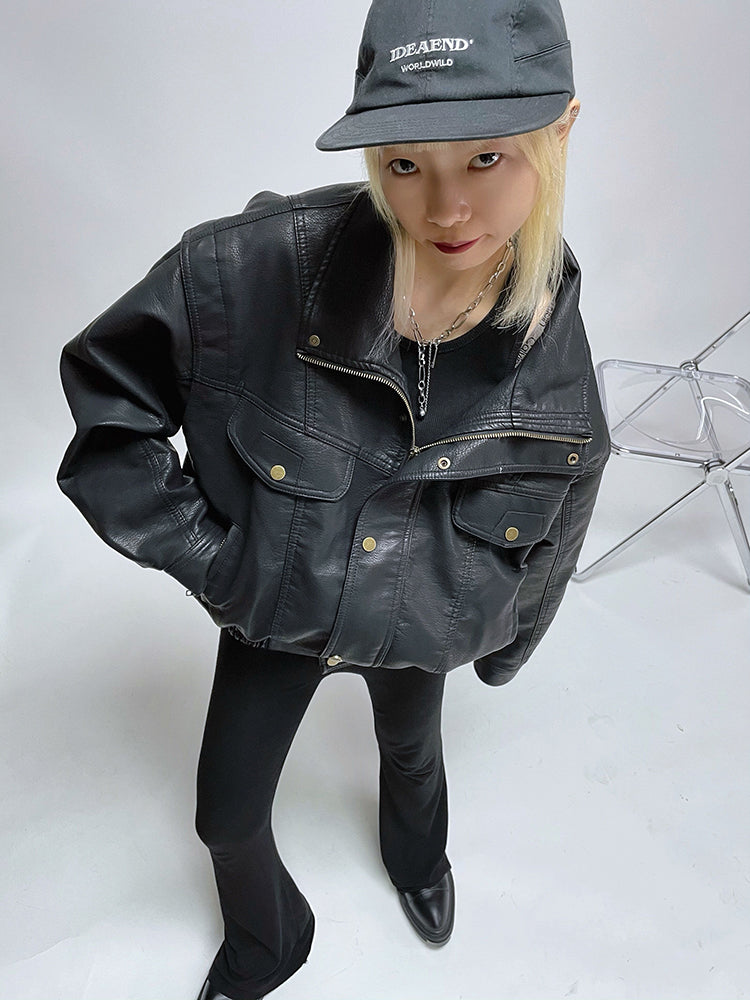 QS243B leather jacket