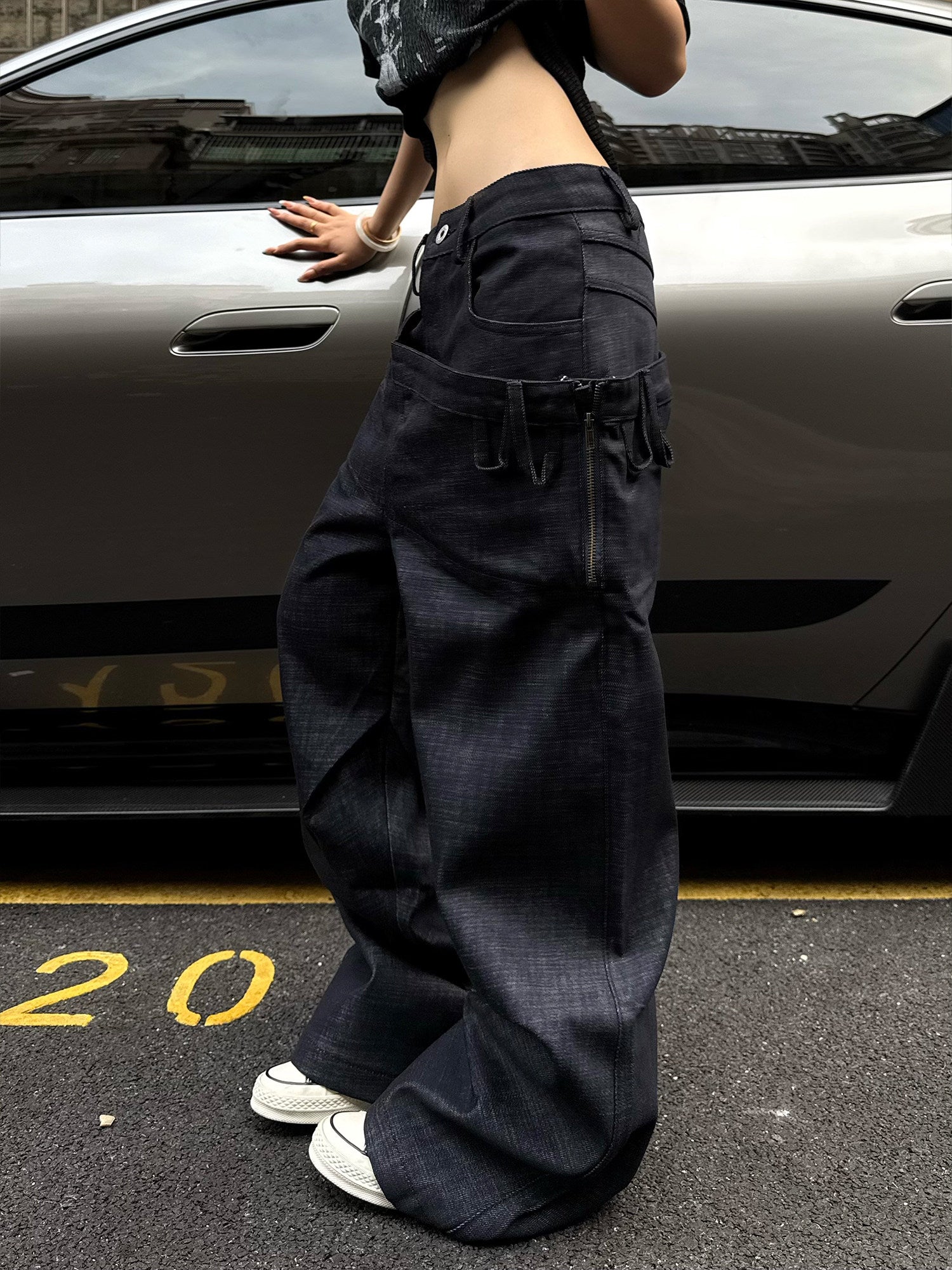 QS866B double waist denim