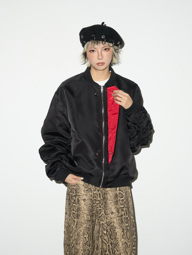 QS86のbomber jacket ma1 BLACK QS86のbomber jacket ma1 BLACK - メルカリ