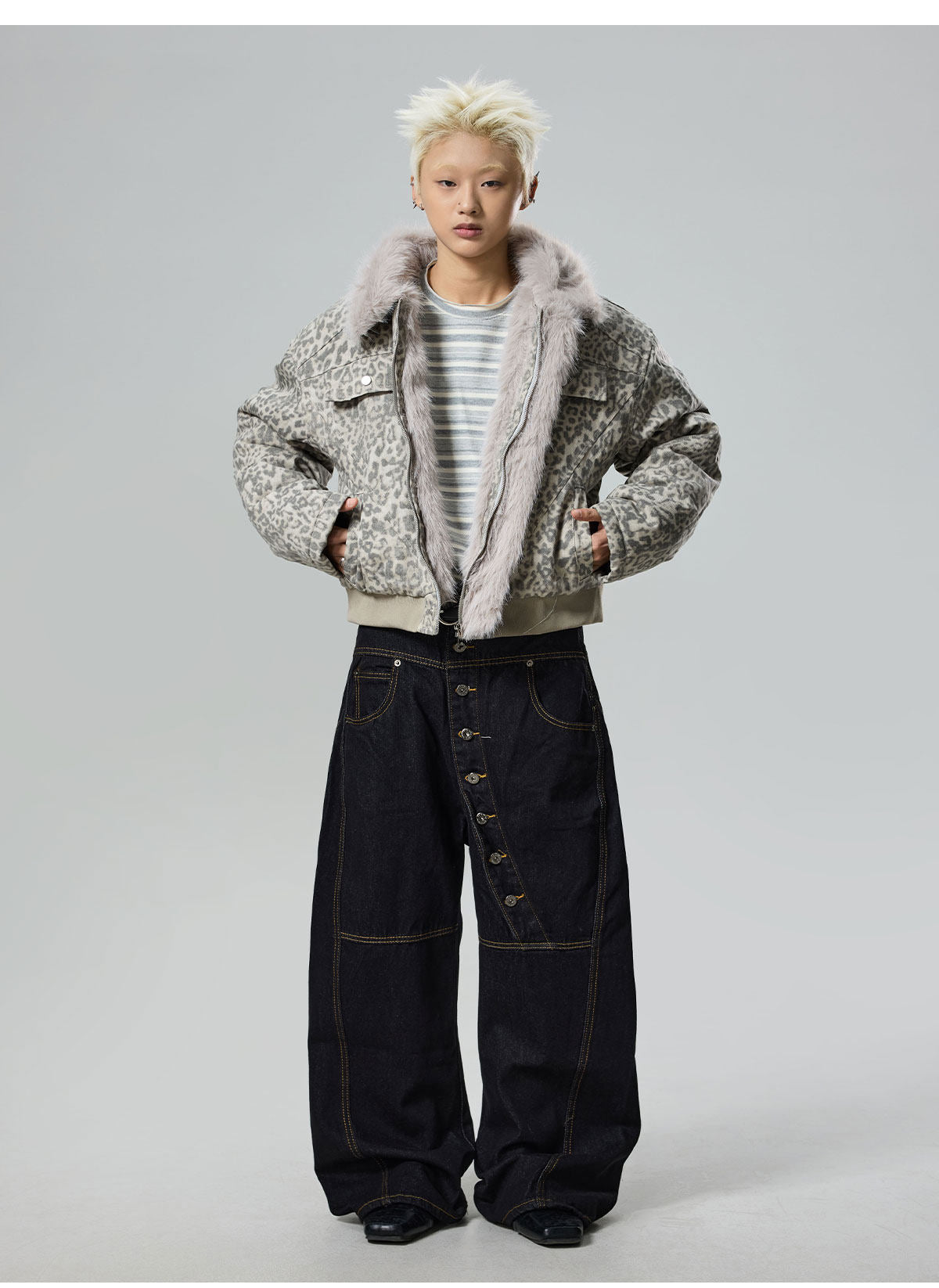 QS665B leopard jacket